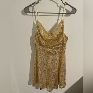 Cider Gold Sequin Dress